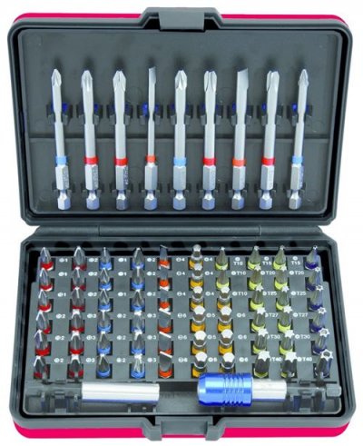 KS TOOLS Jeu d'embouts de vissage &agrave; code couleur 1/4 - 71 pi&egrave;ces