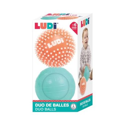 LUDI Jeu d'&eacute;veil  Duo de balles 13 cm