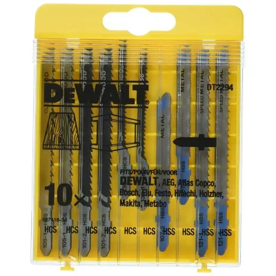 DEWALT Jeu de 10 Lames de scie sauteuse pour bois et m&eacute;tal  DT2294-QZ