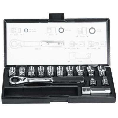 MAKITA Jeu de 14 douilles + cliquet r&eacute;versible -  B-65595