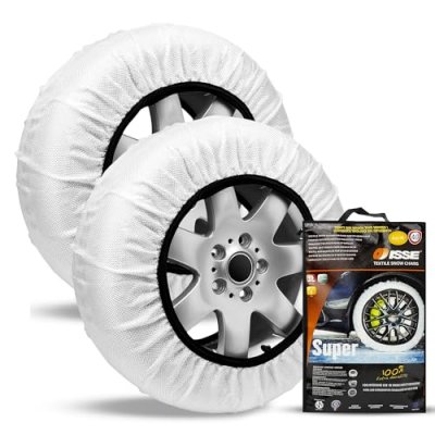 ISSE Jeu de 2 cha&icirc;nes &agrave; neige en textile pour voiture  Super Taille 74