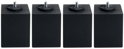 Jeu de 4 pieds carr&eacute;s noir , 10 cm-unique - unique