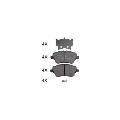 A.B.S. Jeu de 4 plaquettes de frein  ALL BRAKE SYSTEMS BV. 37956