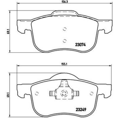 BREMBO Jeu de 4 plaquettes de frein  P 86 020