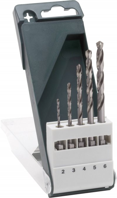 BOSCH Jeu de 5 forets &agrave; m&eacute;taux  2609255127 Hss-G &agrave; Queue 6 Pans