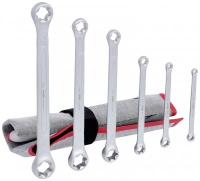 KS TOOLS Jeu de 6 cl&eacute;s polygonales TORX droite (en trousse)  911.0370
