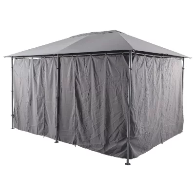HESPERIDE Jeu de 6 rideaux pour la tonnelle Santorini 3 x 4 m Ardoise - Ardoise