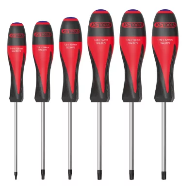 KS TOOLS Jeu de 6 tournevis ULTIMATE, TORX perc&eacute;  922.6070