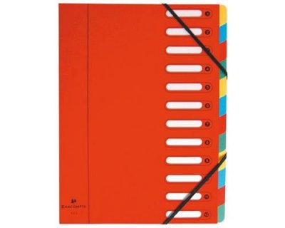 EXACOMPTA Jeu De 6 Trieurs Carte Lustr&eacute; &Agrave; Fen&ecirc;tre Assorties 12sections