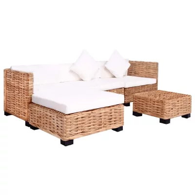 VIDAXL Jeu de canap&eacute;s 14 pcs Rotin naturel  n/a