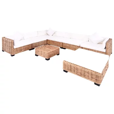 VIDAXL Jeu de canap&eacute;s 27 pcs rotin naturel
