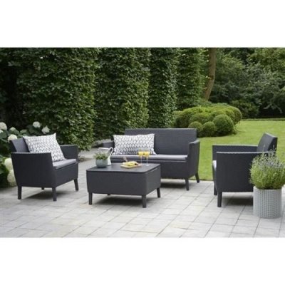 KETER Jeu de canap&eacute;s de jardin 8 pcs salemo graphite 236629