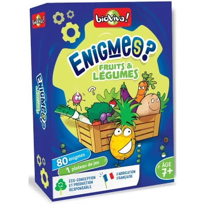 BIOVIVA Jeu de cartes  enigmes fruits et l&eacute;gumes 