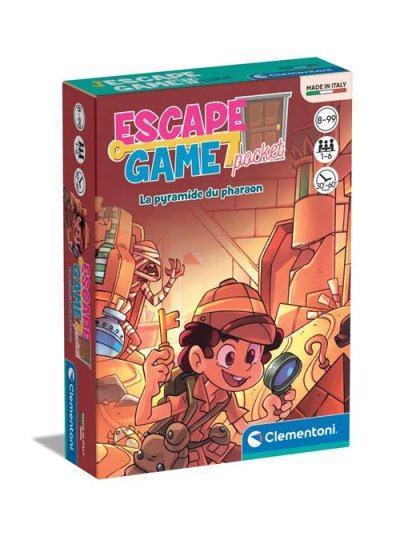CLEMENTONI Jeu de cartes  Escape Game Pocket La Pyramide Du Pharaon