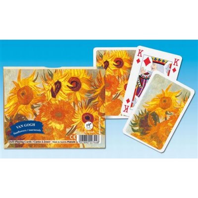 PIATNIK Jeu de cartes : coffret de 2 x 55 cartes : les tournesols de van gogh