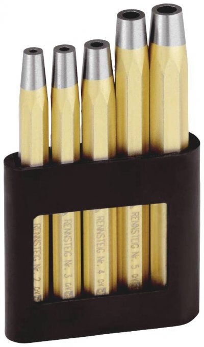 RENNSTEIG Jeu de chasse-rivets  dans support en plastique 5 pcs.