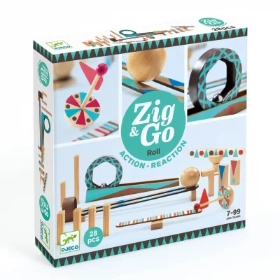 DJECO Jeu de construction Action-R&eacute;action  : Zig & Go : 28 pi&egrave;ces aille Unique Coloris Unique