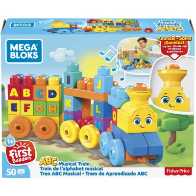 MATTEL Jeu de construction Mega Bloks Le train des lettres