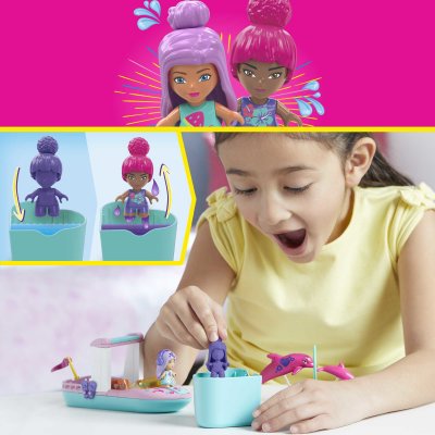 MEGA BLOKS Jeu de construction mega construx barbie color reveal nage avec les dauphins