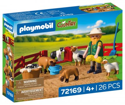 Jeu de construction Playmobil Berger avec enclos &agrave; moutons & chien