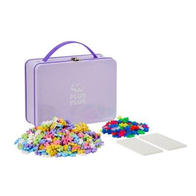 PLUS PLUS Jeu de construction  Valisette en m&eacute;tal Pastel 600 pi&egrave;ces