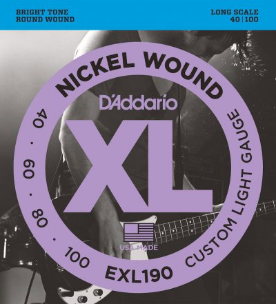 D ADDARIO AND CO Jeu de cordes basse &eacute;lectrique 4 cordes diapason long 40-100 - EXL190