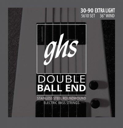 GHS Jeu de cordes  5610 30 - 90 Extra Light Bass Double Ball End