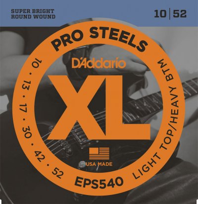 D ADDARIO AND CO Jeu de cordes guitare &eacute;lectrique EPS540 Prosteels Light heavy 10-52