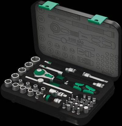 WERA Jeu de douilles 1/4 05003533001 ZYKLOP speed 42 pi&egrave;ces  1 PCS