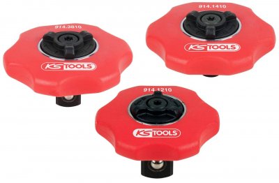 KS TOOLS Jeu de mini-cliquets r&eacute;versibles sans manche 1/4+3/8+1/2'' - 914.1215