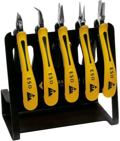 BERNSTEIN TOOLS FOR ELECTRONICS Jeu de pinces antistatique (ESD) 5 pi&egrave;ces Bernstein 3-650 V 1 set