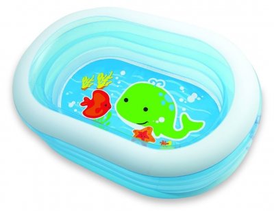 INTEX Jeu de Plein Air - Petite piscine ovale baleine - 163X107x46 cm 