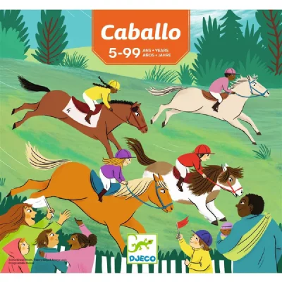 DJECO Jeu De Soci&eacute;t&eacute; Caballo Family Strat&eacute;gie Carton Vert 30x28x4 Cm 