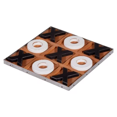 ATMOSPHERA Jeu de soci&eacute;t&eacute; en bois ""morpion pouces 35cm naturel 