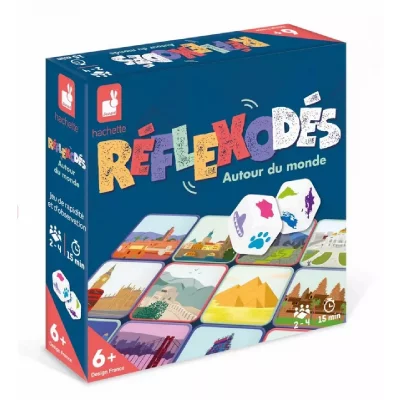 JURATOYS Jeu de soci&eacute;t&eacute; enfant JANOD R&eacute;flexod&eacute; Autour Du Monde - D&egrave;s 6 ans bleu
