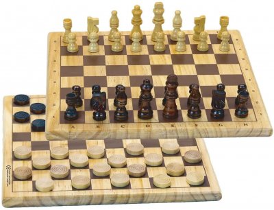 JEUJURA Jeu De Societe Jeux De Dames Et D'echecs En Bois