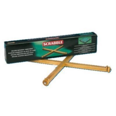 MEGABLEU Jeu de soci&eacute;t&eacute; Scrabble  Plateau Tournant en Bois de Luxe