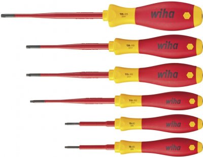 WIHA Jeu de tournevis SoftFinish electric slimFix TORX Tamper Resistant 6 pcs (41245)