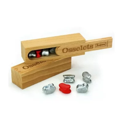JEUJURA Jeu des osselets : coffret en bois