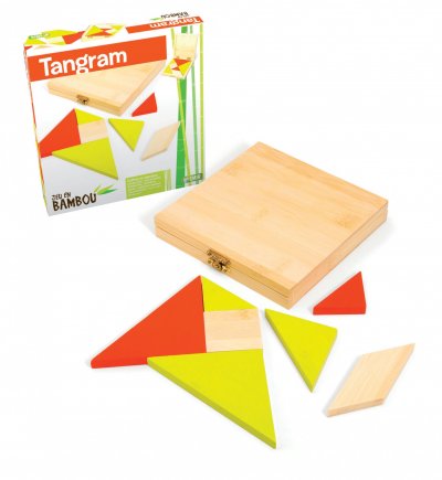 JEUJURA  - 66103 - jeu de soci&eacute;t&eacute; - tangram - coffret bambou - 16 cm