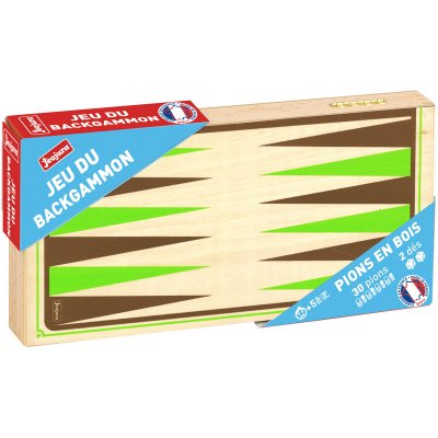 JEUJURA  - 8130 - Jeu DE Backgammon - Coffret Pliant en Bois