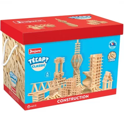 JEUJURA  - 8338- Jeux de Construction-Tecap Baril de Planchettes Classic - 500 Pieces