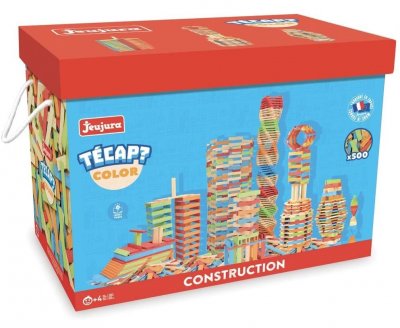 JEUJURA  - 8339- Jeux de Construction-Tecap Baril de Planchettes Color - 500 Pieces