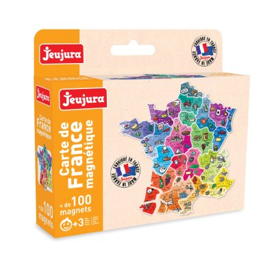 JEUJURA  - 8973-Tableau en Bois-Carte de France Magnetique
