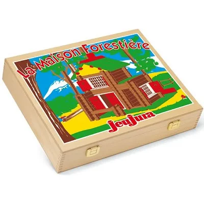 JEUJURA  Mon chalet en bois - 135 pieces - Coffret en bois