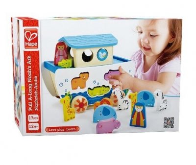 HAPE Jeux d &eacute;veil b&eacute;b&eacute; pull along noah's ark