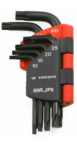FACOM Jeux de 6 cl&eacute;s m&acirc;les coud&eacute;es Torx&reg; en &eacute;tui -  - 89.JP6