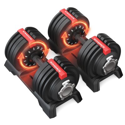SONGMICS Jeux r&eacute;glables lot de 2 kit de poids 3-24 kg noir