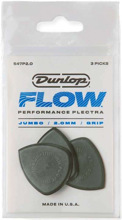DUNLOP Jim  547P200 M&eacute;diators Flow Jumbo Grip 2,00mm sachet de 3