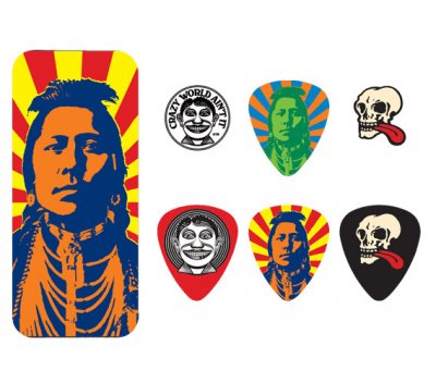 DUNLOP Jim JVHPT02H Boite en Metal de 6 Motif Van Hammersveld Indian M&eacute;diators